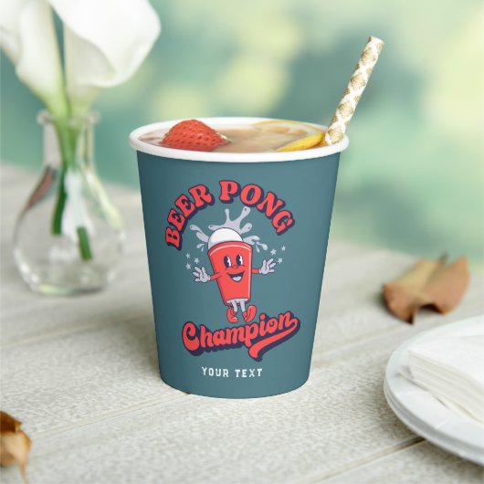 Beer Pong Champion Funny Drink game Papieren Bekers (Insitu)