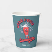 Beer Pong Champion Funny Drink game Papieren Bekers (Achterkant)