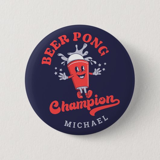 Beer Pong Champion Funny Drink game Ronde Button 5,7 Cm (Voorkant)