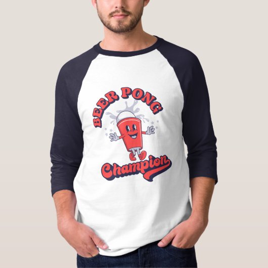 Beer Pong Champion Funny Drink game T-shirt (Voorkant)