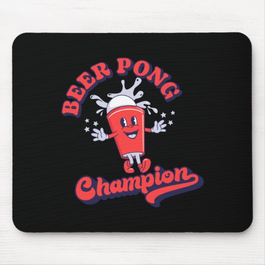Beer Pong Champion Funny Drinking Game T Shirt  Muismat (Voorkant)