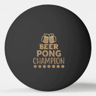 Beer Pong Champion Funny Text Black Gold Pingpongbal