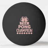 Beer Pong Champion Funny Text Black Pink Glitter Pingpongbal (Voorkant)