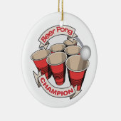 Beer Pong Champion Gift Keramisch Ornament (Rechts)