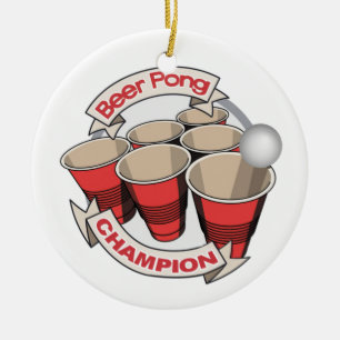 Beer Pong Champion Gift Keramisch Ornament