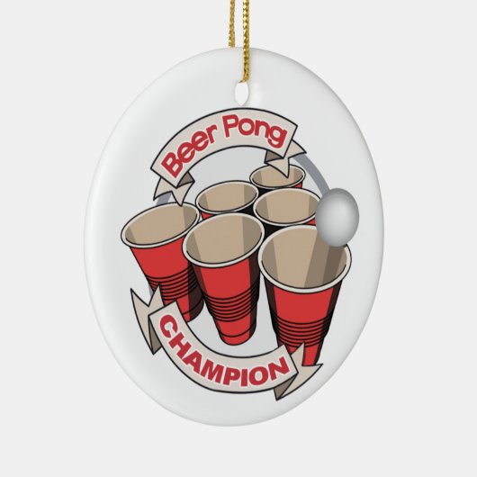 Beer Pong Champion Gift Keramisch Ornament (Rechts)