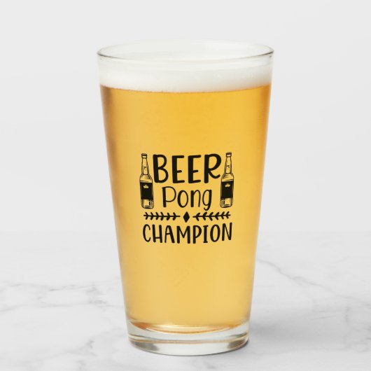 Beer Pong Champion Glas (Voorkant gevuld)
