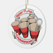Beer Pong Champion Keramisch Ornament (Links)