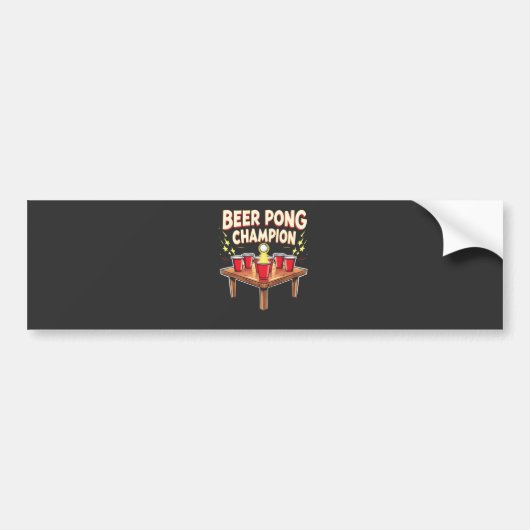 Beer Pong Champion Ping Pong Drink Bumpersticker (Voorkant)