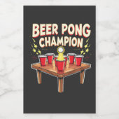 Beer Pong Champion Ping Pong Drink Wijn Etiket (Enkel label)