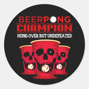 Beer Pong Champion Ronde Sticker