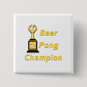 Beer Pong Champion Vierkante Button 5,1 Cm