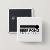 Beer Pong Champion Vierkante Button 5,1 Cm (Voorkant /achterkant)