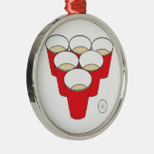 Beer Pong Cups Metalen Ornament (Rechts)