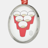 Beer Pong Cups Metalen Ornament (Links)