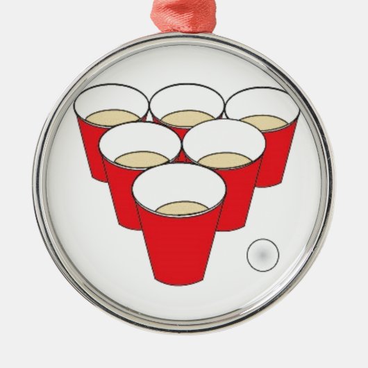 Beer Pong Cups Metalen Ornament (Voorkant)