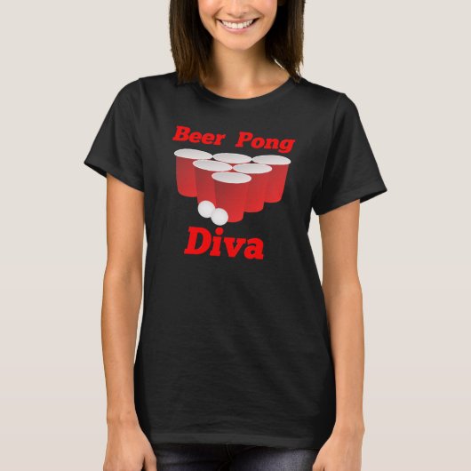 Beer Pong Diva T-Shirt (Voorkant)
