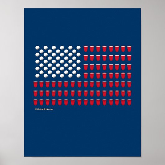 Beer Pong Flag Poster (Voorkant)