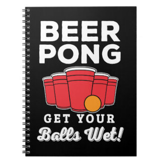 Beer Pong Funny Balls Pun Apparel Notitieboek