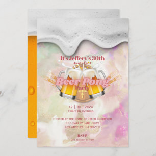 Beer pong Invitation Kaart