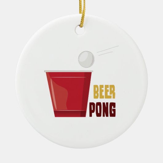 Beer Pong Keramisch Ornament (Voorkant)