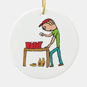 Beer Pong Keramisch Ornament