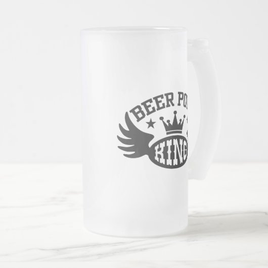 Beer Pong King Matglas Bierpul (Voorkant rechts)