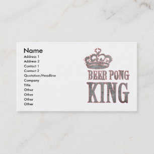 Beer Pong King Visitekaartje