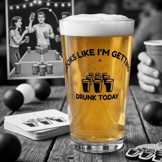 Beer Pong Modus | Dronken Worden Vandaag Pintglas Glas