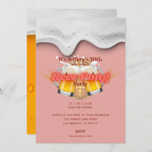 Beer pong party Invitation Kaart
