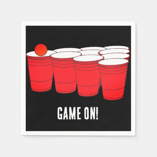 Beer Pong Party Paper Napkins Servet (Voorkant)