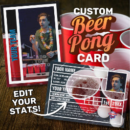 Beer Pong Player Trading Kaart Souvenir Contactkaartje