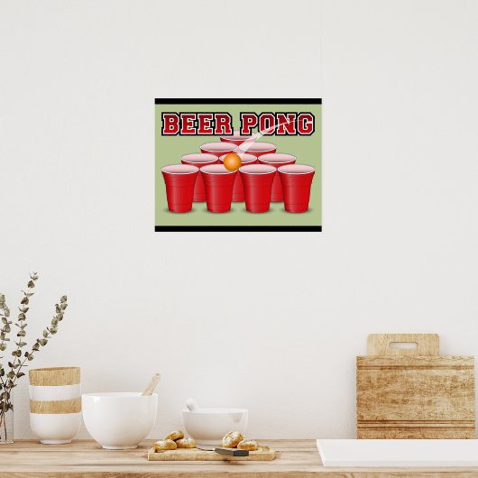 Beer Pong Poster (Keuken)