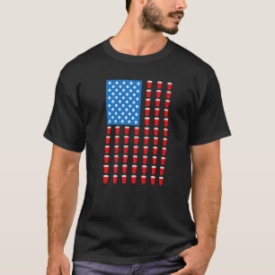 Beer Pong Red Cup Amerikaanse vlag Verenigde State T-shirt