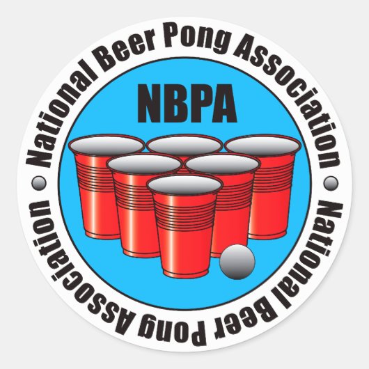 Beer Pong Ronde Sticker (Voorkant)