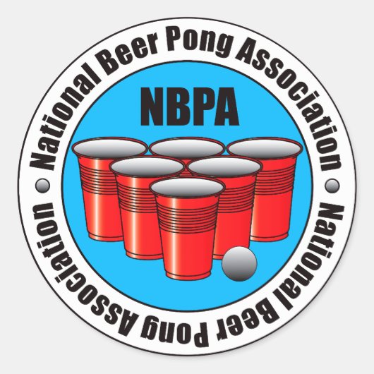 Beer Pong Ronde Sticker (Voorkant)