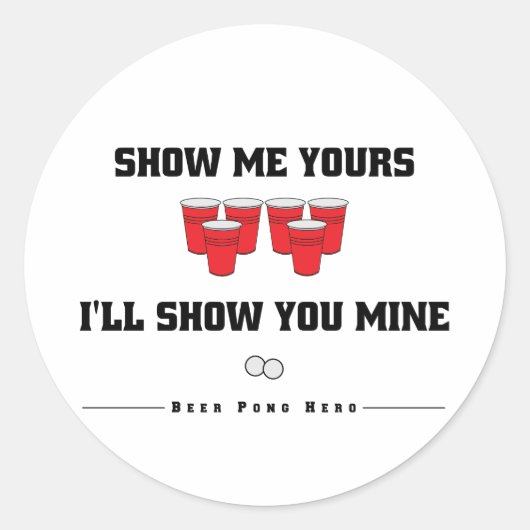 Beer Pong Show en vertel Stickers (Voorkant)