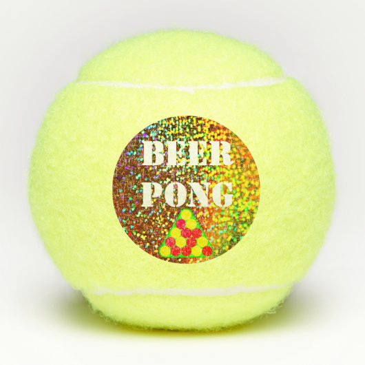 Beer Pong Tennis Ball Set van 3 Tennisballen (Voorkant)