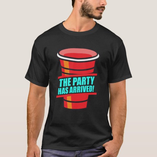 Beer Pong The party has arrived boozing beer pong  T-shirt (Voorkant)
