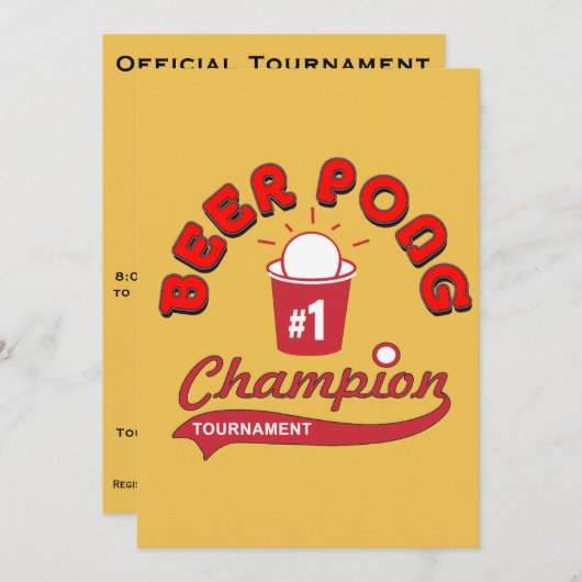 Beer Pong Tournament (Partij) Kaart (Voorkant / Achterkant)
