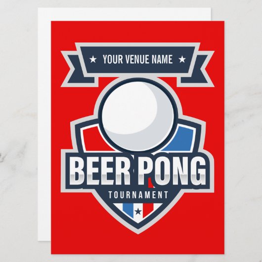 Beer Pong Tournament Rules Card Programmakaart (Voorkant / Achterkant)