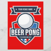 Beer Pong Tournament Rules Card Programmakaart (Voorkant)