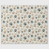 Beer poot dierlijke voetafdruk en tracks cadeaupapier (Vlak)