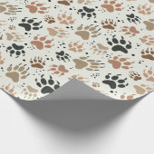 Beer poot dierlijke voetafdruk en tracks cadeaupapier (Hoek)
