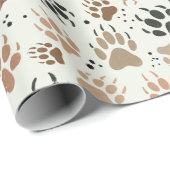 Beer poot dierlijke voetafdruk en tracks cadeaupapier (Rol Hoek)