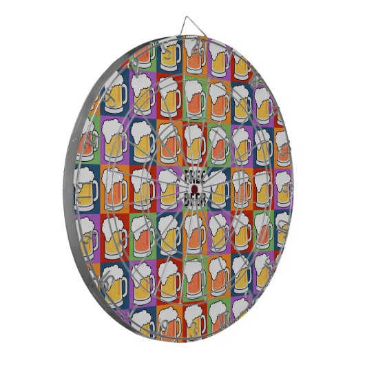 BEER Pop Art aangepast dart board Dartbord (Voorkant Links)