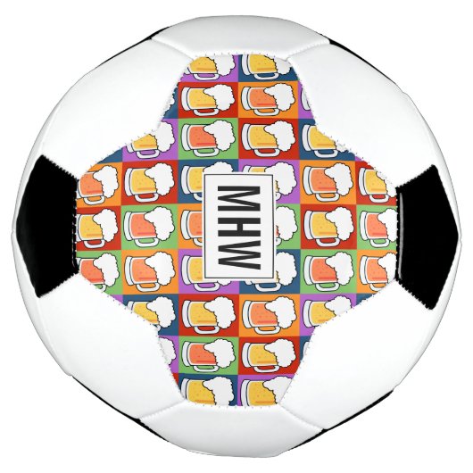 BEER Pop Art aangepast monogram voetbal (Gedraaid)