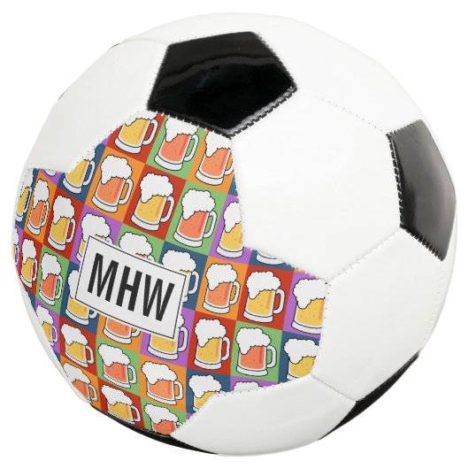 BEER Pop Art aangepast monogram voetbal (Drie kwart)