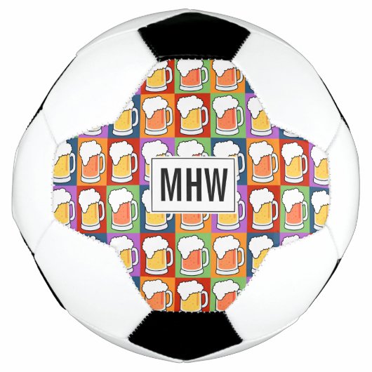 BEER Pop Art aangepast monogram voetbal (Voorkant)