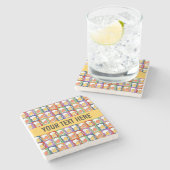 BEER Pop Art aangepaste marmeren stenen onderzette Onderzetter (Zijkant)
